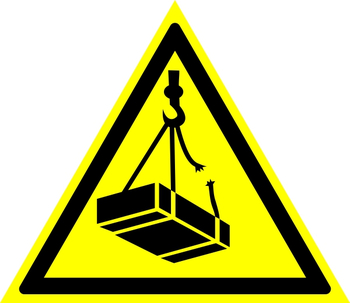 W06 опасно! возможно падение груза (пленка, 300х300 мм) - Знаки безопасности - Знаки и таблички для строительных площадок - магазин "Охрана труда и Техника безопасности"